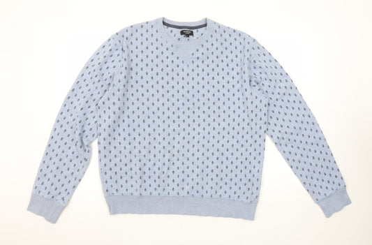 Mens UK Size L Outrage London Blue Pullover Sweatshirt