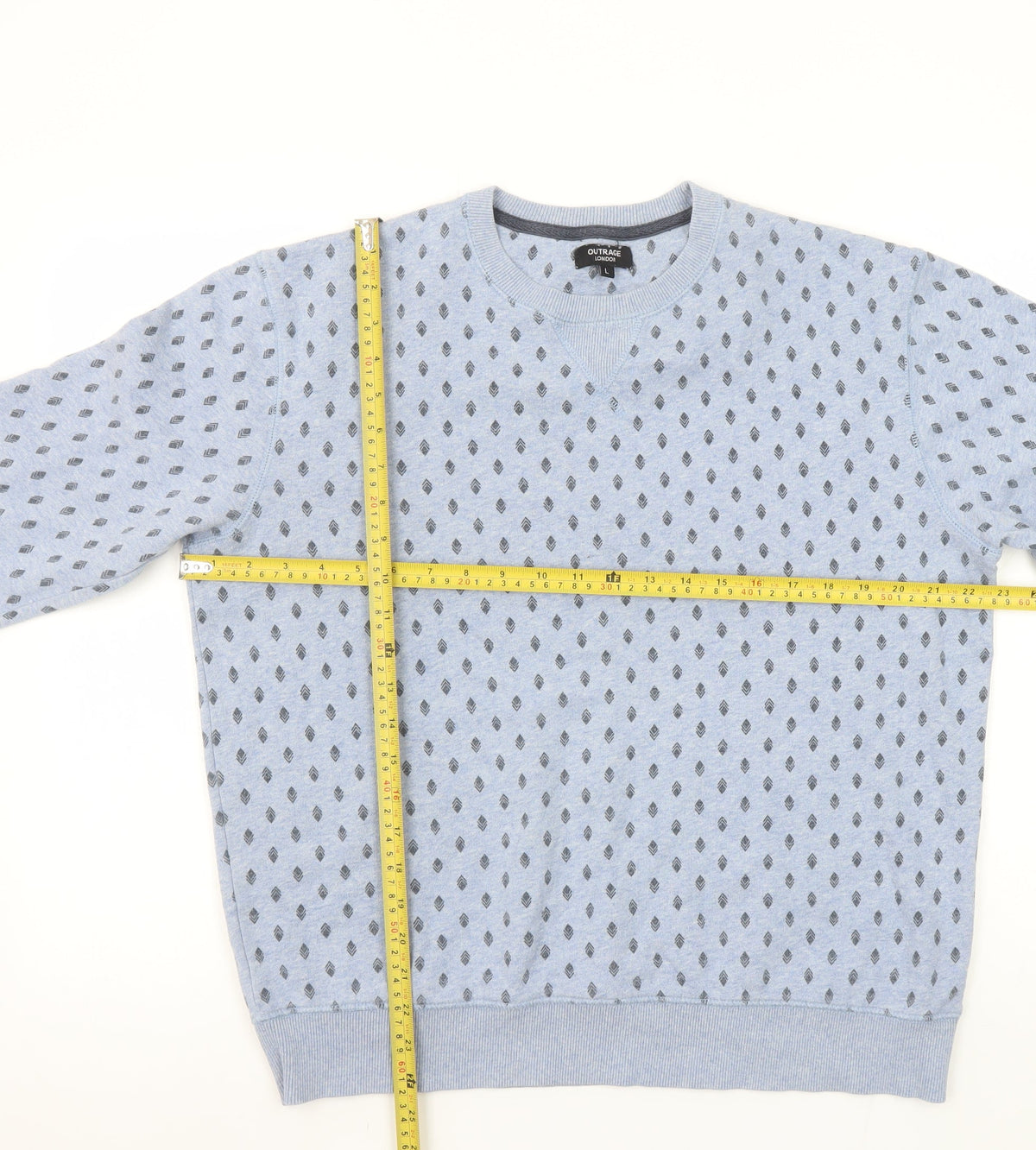 Mens UK Size L Outrage London Blue Pullover Sweatshirt