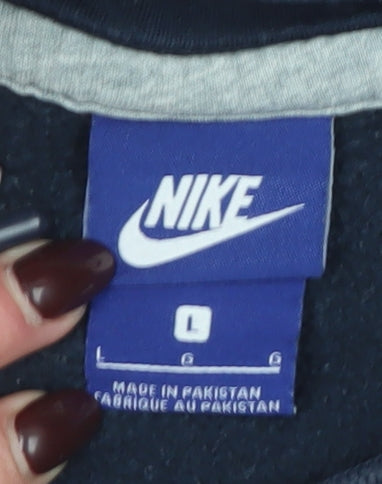 Mens UK Size L Nike Blue Pullover Hoodie