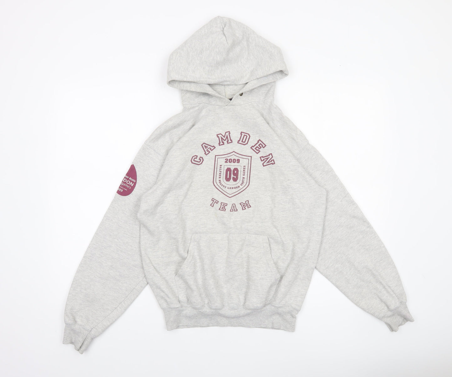 Mens UK Size S Fruit of the Loom Grey Pullover Hoodie