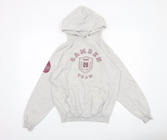 Mens UK Size S Fruit of the Loom Grey Pullover Hoodie