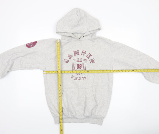 Mens UK Size S Fruit of the Loom Grey Pullover Hoodie