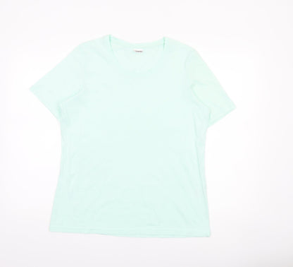 Womens UK Size 14/16 Damart Green Basic T-Shirt