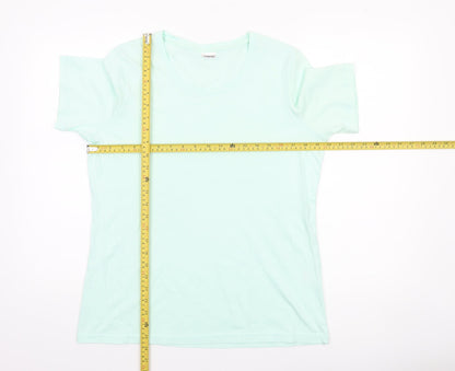 Womens UK Size 14/16 Damart Green Basic T-Shirt