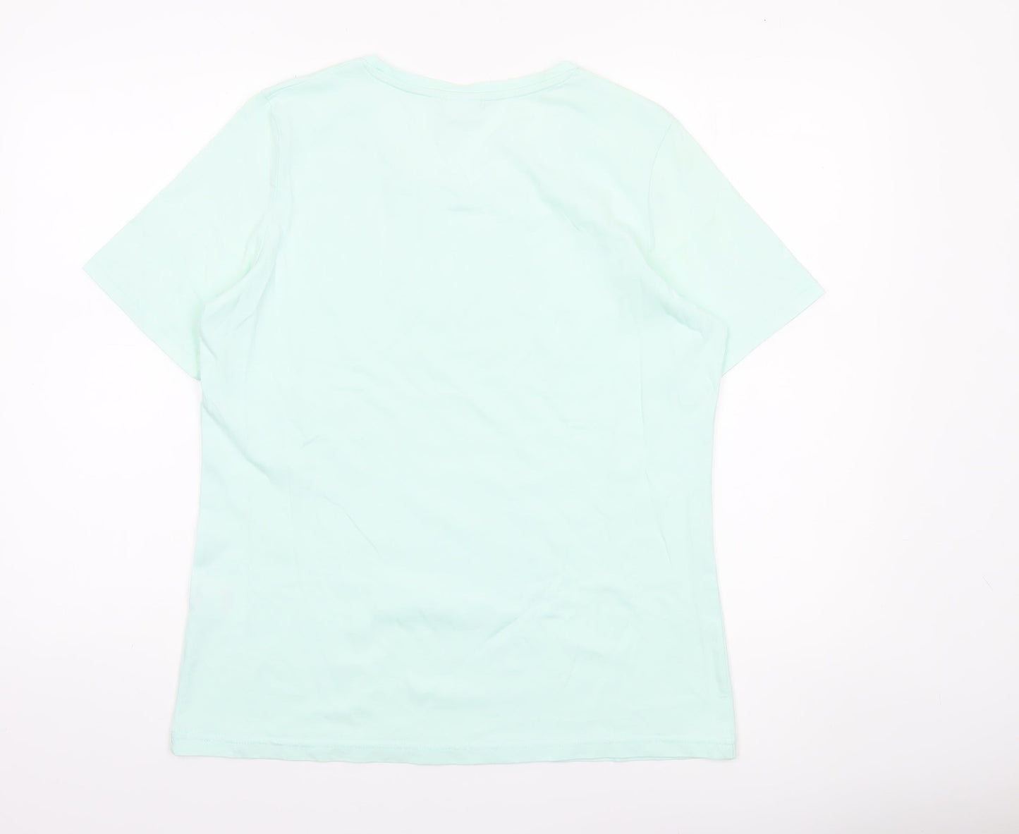 Womens UK Size 14/16 Damart Green Basic T-Shirt