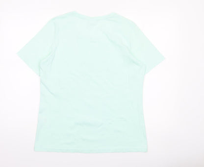 Womens UK Size 14/16 Damart Green Basic T-Shirt