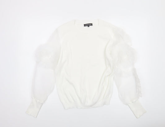 Womens UK Size S Cameo Rose White Pullover Jumper