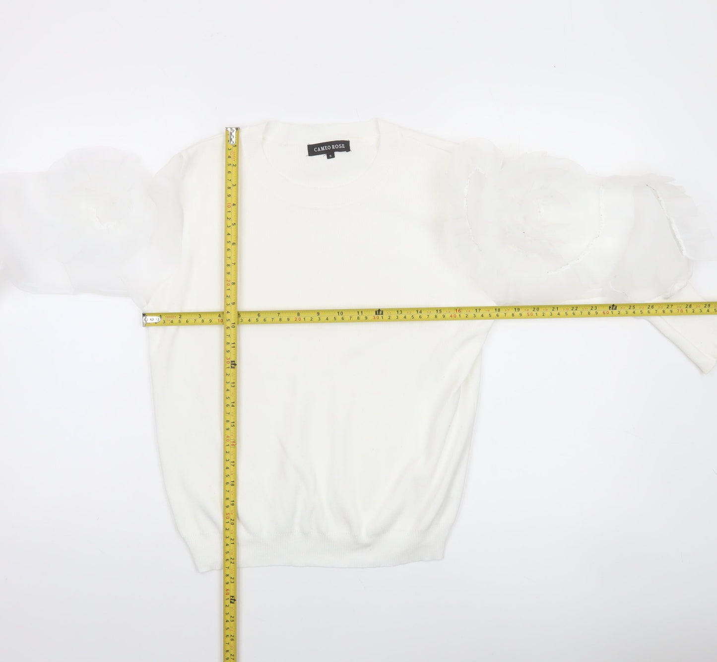 Womens UK Size S Cameo Rose White Pullover Jumper