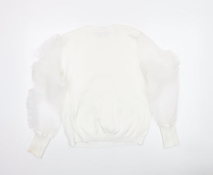 Womens UK Size S Cameo Rose White Pullover Jumper