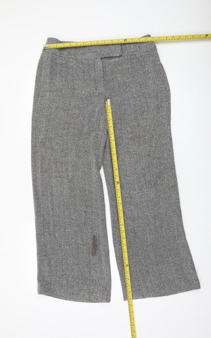 Womens UK Size 14 NEXT Regular Fit Business Workwear Casual Grey Trousers