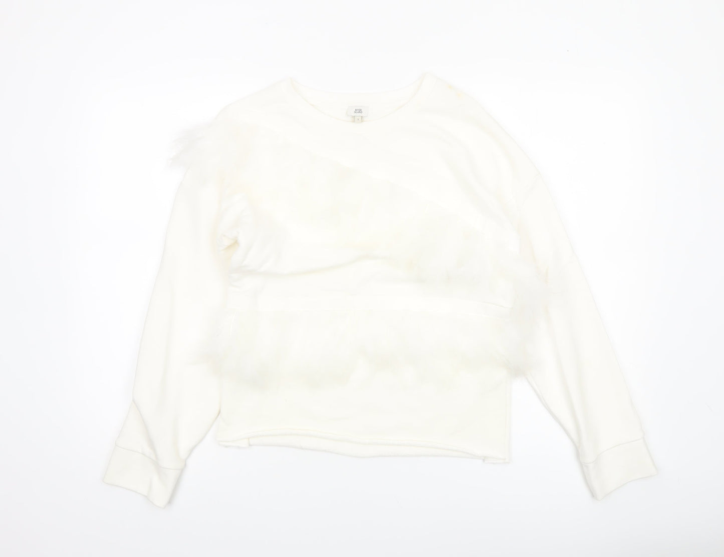Womens UK Size S River Island Ivory Pullover Sweatshirt