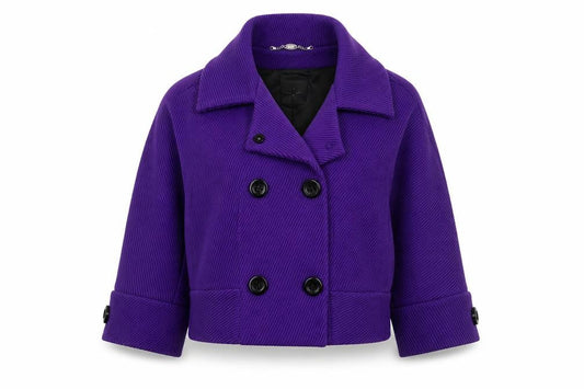 Womens UK Size 12 Roberto Verino Purple Pea Coat