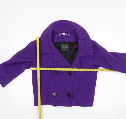 Womens UK Size 12 Roberto Verino Purple Pea Coat