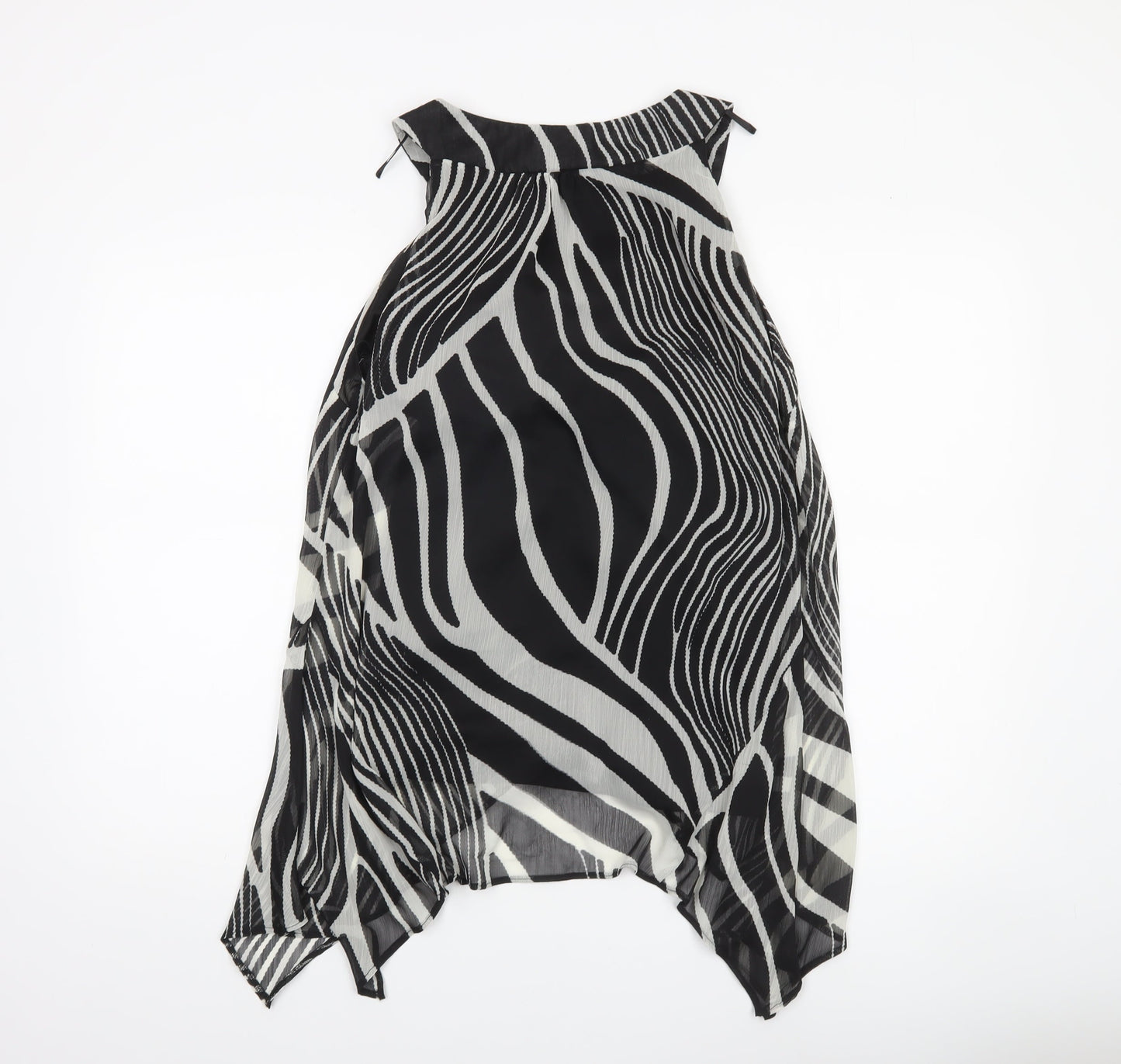 Womens UK Size M Wallis Black Tunic Blouse