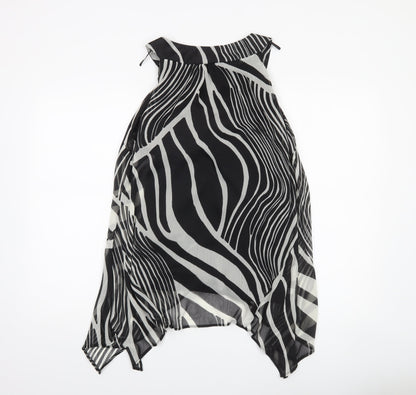Womens UK Size M Wallis Black Tunic Blouse