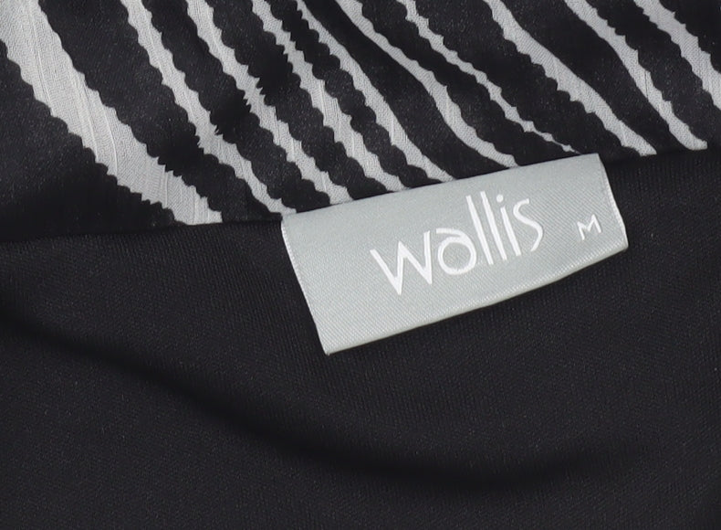 Womens UK Size M Wallis Black Tunic Blouse