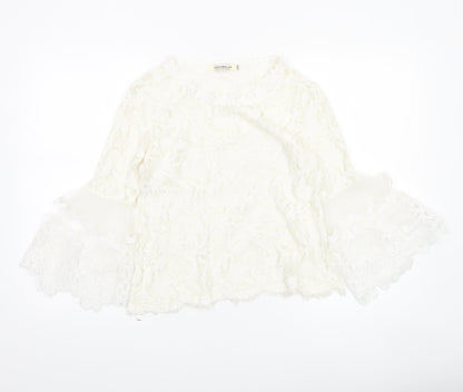 Womens UK Size S Luzabelle Ivory Tunic Blouse