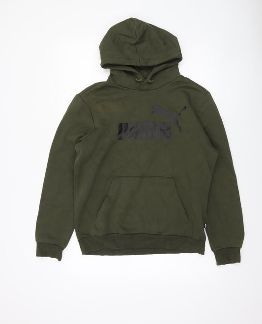 Mens UK Size S PUMA Green Pullover Hoodie