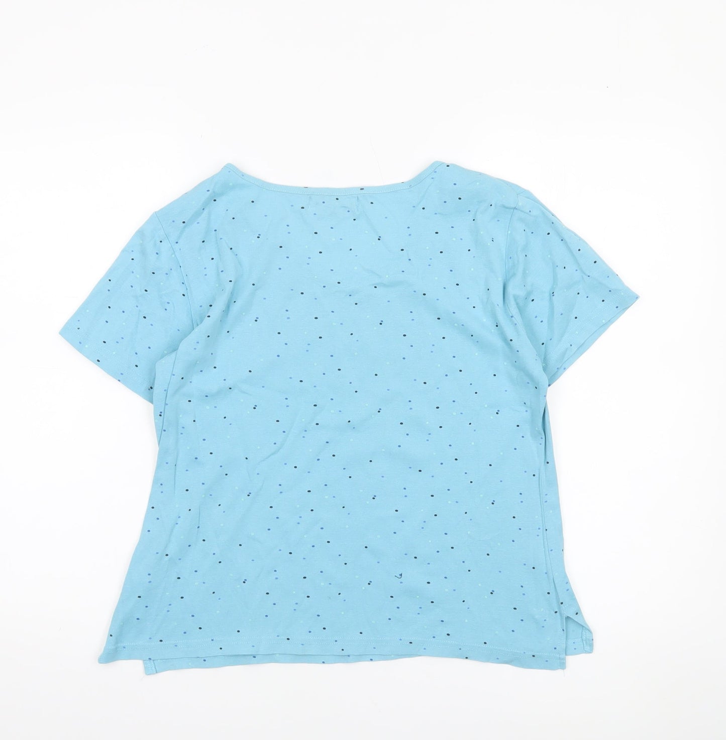 Womens UK Size 12 Cerulean Blue Basic T-Shirt