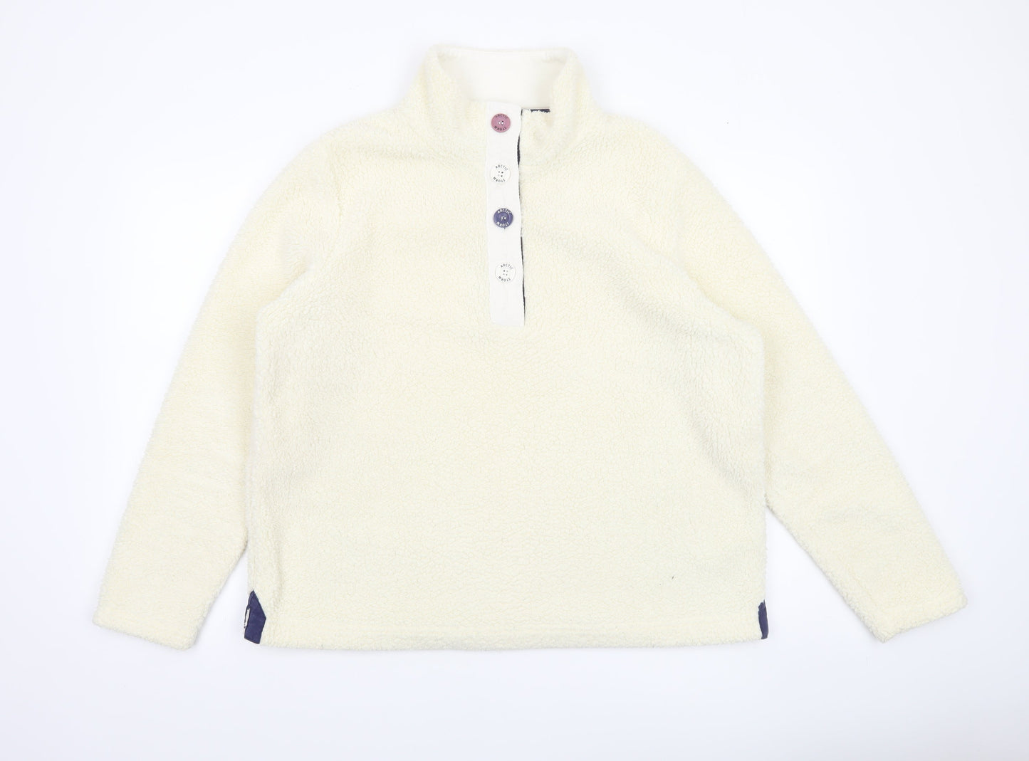 Womens UK Size L Arctic Storm Ivory Henley Sweatshirt