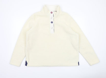 Womens UK Size L Arctic Storm Ivory Henley Sweatshirt