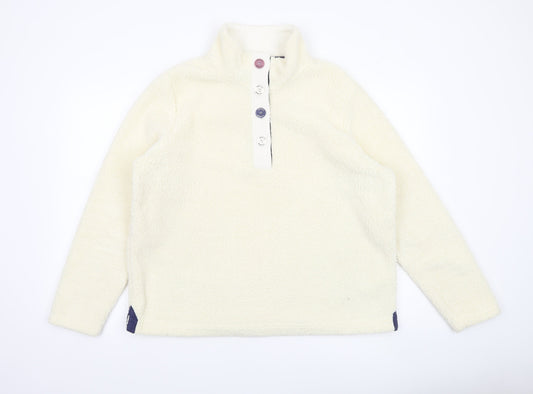 Womens UK Size L Arctic Storm Ivory Henley Sweatshirt