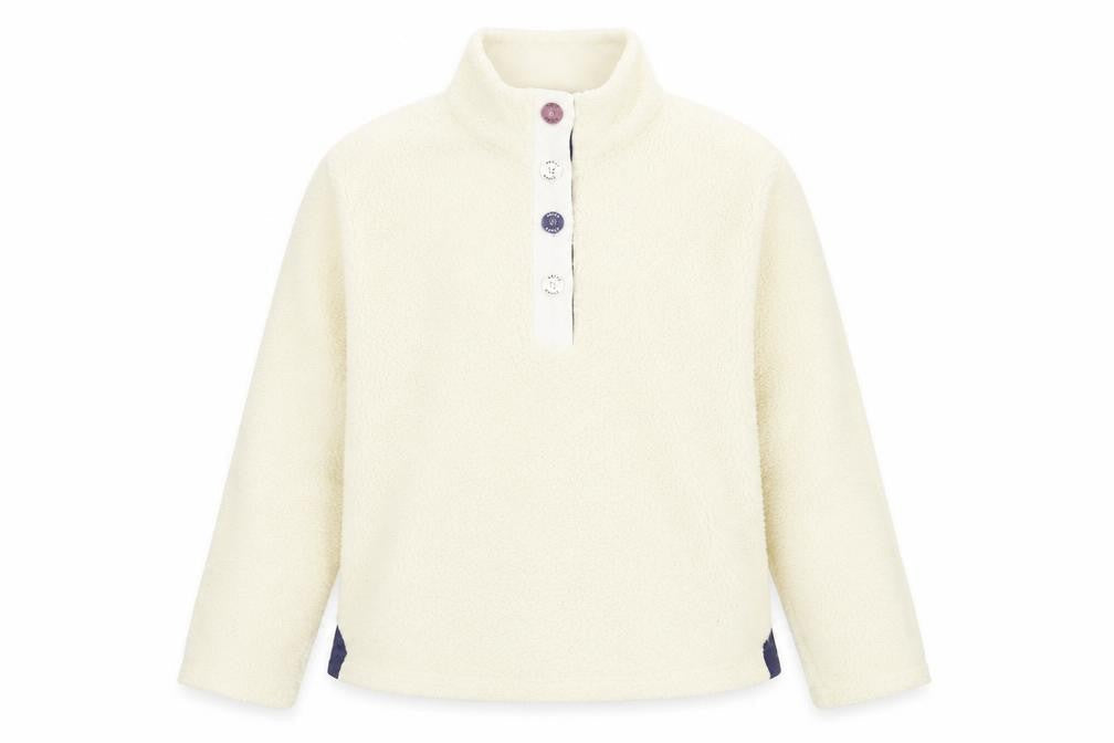 Womens UK Size L Arctic Storm Ivory Henley Sweatshirt