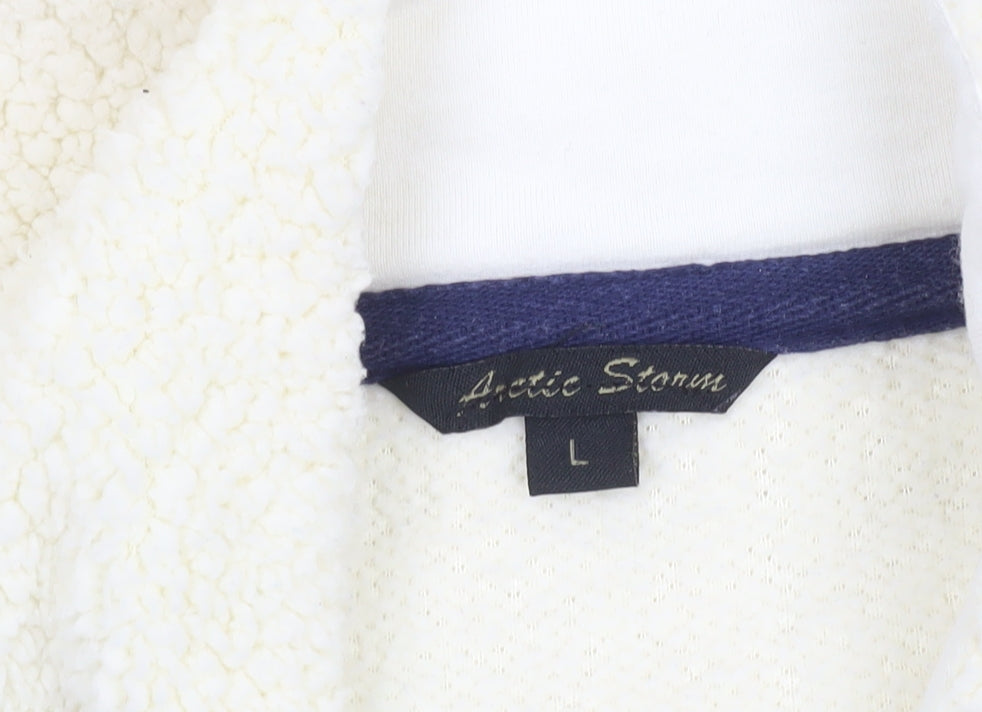 Womens UK Size L Arctic Storm Ivory Henley Sweatshirt