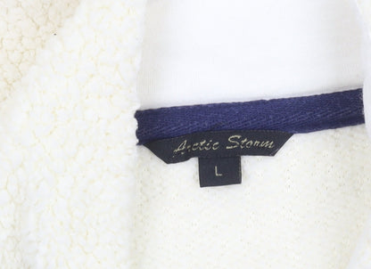 Womens UK Size L Arctic Storm Ivory Henley Sweatshirt