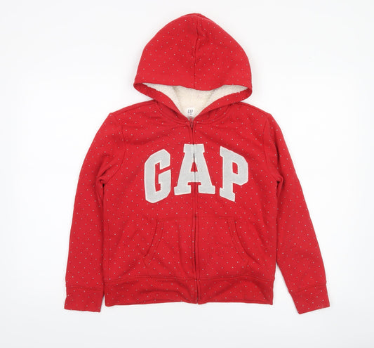 Girls UK Size 12-13 Years Gap Red Full Zip Hoodie