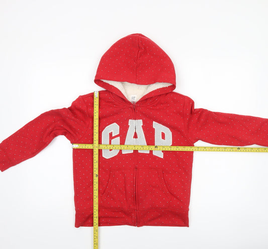 Girls UK Size 12-13 Years Gap Red Full Zip Hoodie