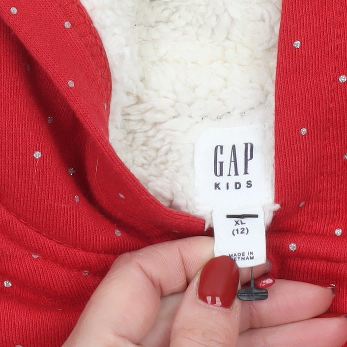 Girls UK Size 12-13 Years Gap Red Full Zip Hoodie