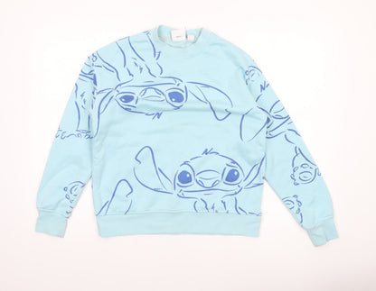 Womens UK Size 2XS Disney Blue Pullover Sweatshirt
