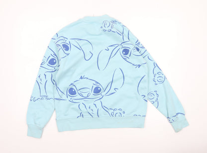 Womens UK Size 2XS Disney Blue Pullover Sweatshirt