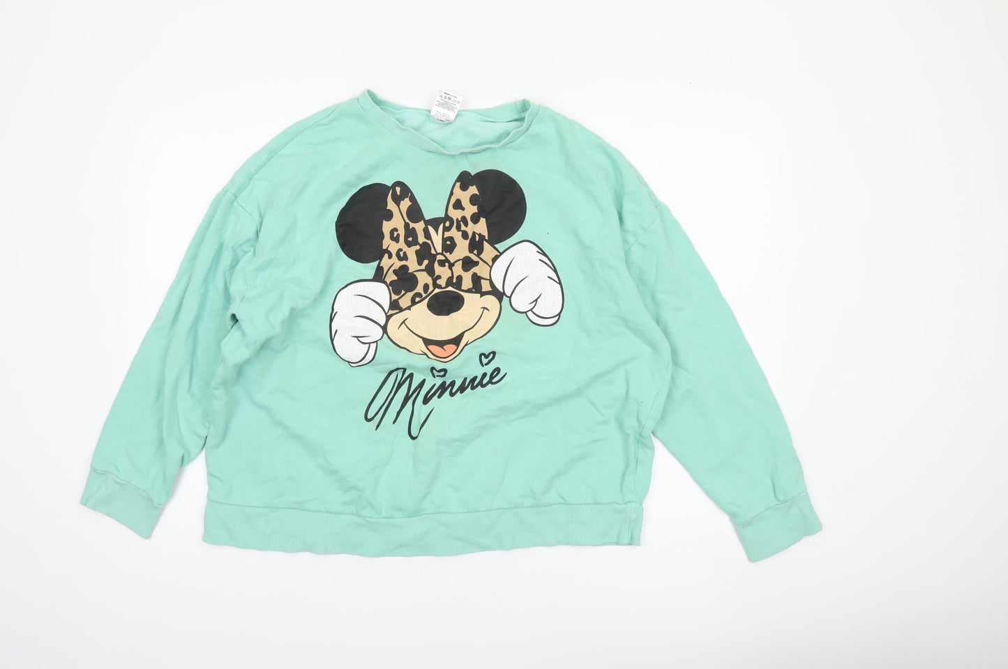 Womens UK Size 16-18 Disney Green Pullover Sweatshirt