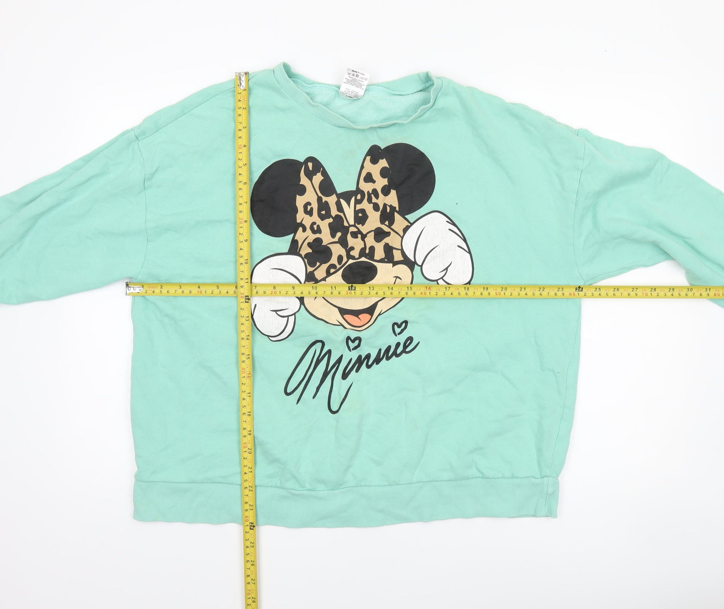 Womens UK Size 16-18 Disney Green Pullover Sweatshirt