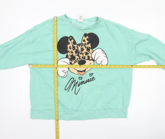 Womens UK Size 16-18 Disney Green Pullover Sweatshirt