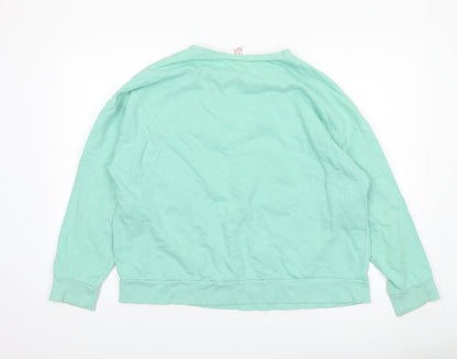 Womens UK Size 16-18 Disney Green Pullover Sweatshirt