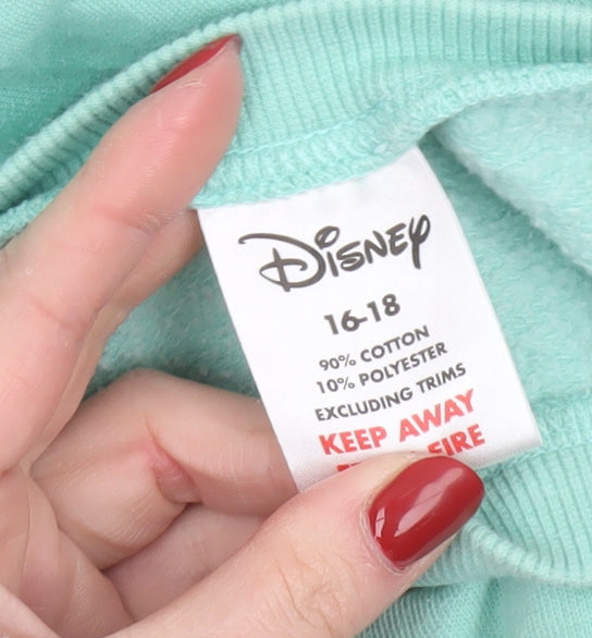 Womens UK Size 16-18 Disney Green Pullover Sweatshirt