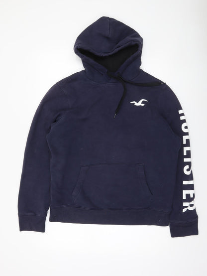 Mens UK Size L Hollister Blue Pullover Hoodie