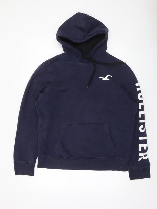 Mens UK Size L Hollister Blue Pullover Hoodie