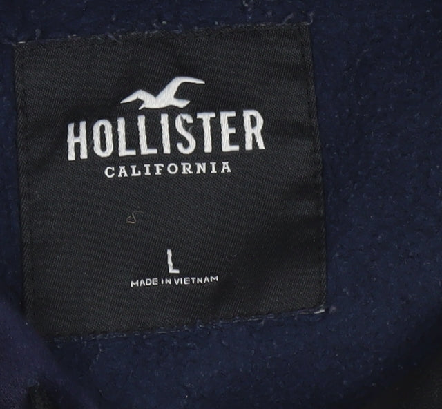 Mens UK Size L Hollister Blue Pullover Hoodie