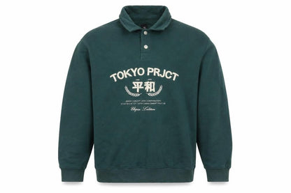 Mens UK Size L River Island Green Henley Sweatshirt
