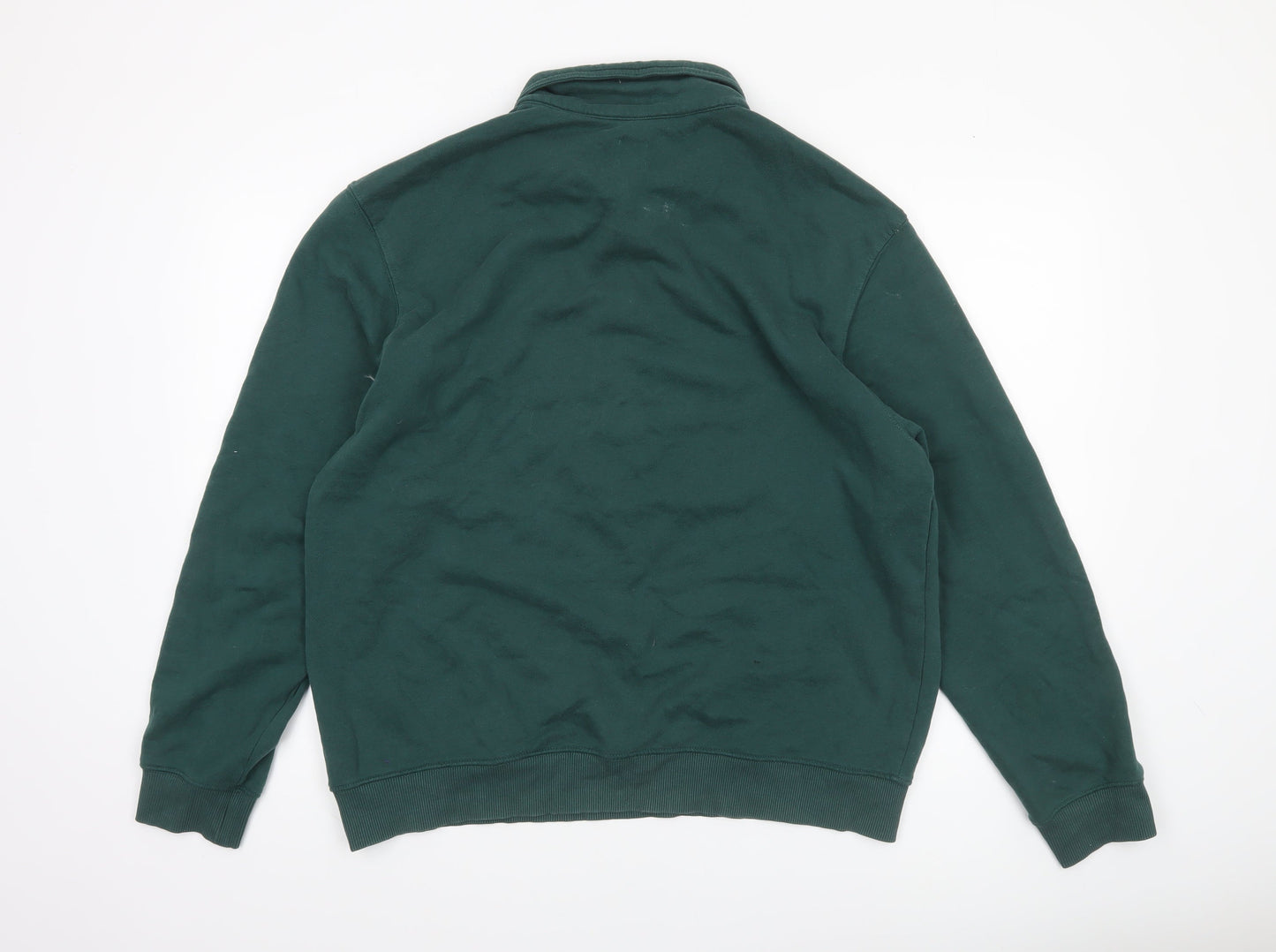 Mens UK Size L River Island Green Henley Sweatshirt