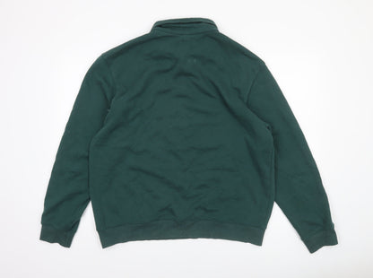 Mens UK Size L River Island Green Henley Sweatshirt