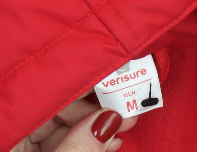 Mens UK Size M Verisure Red Parka Coat