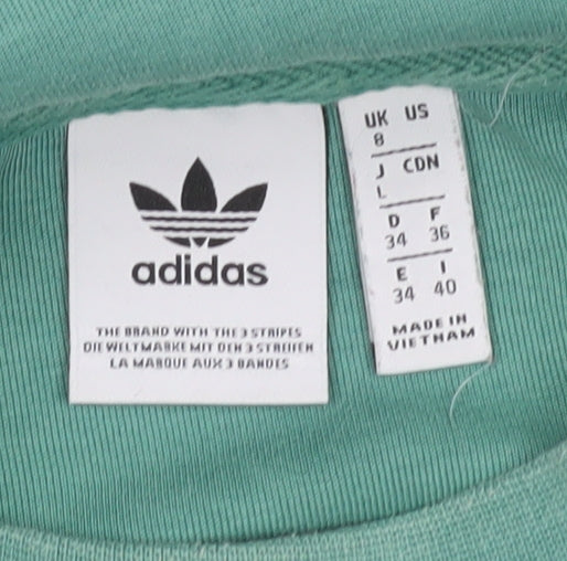 Womens UK Size 8 adidas Green Pullover Sweatshirt