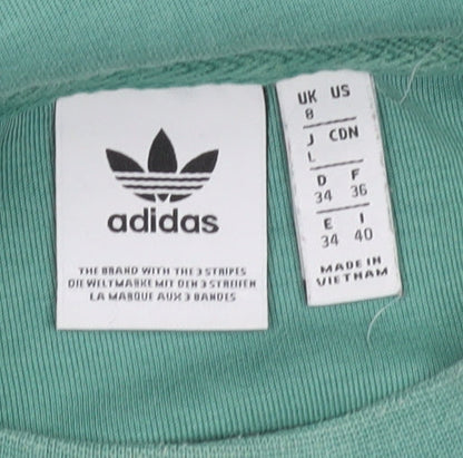 Womens UK Size 8 adidas Green Pullover Sweatshirt