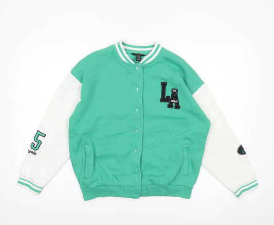 Boys UK Size 12-13 Years New Look Green Varsity Jacket