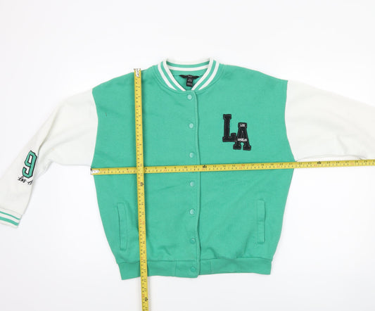 Boys UK Size 12-13 Years New Look Green Varsity Jacket